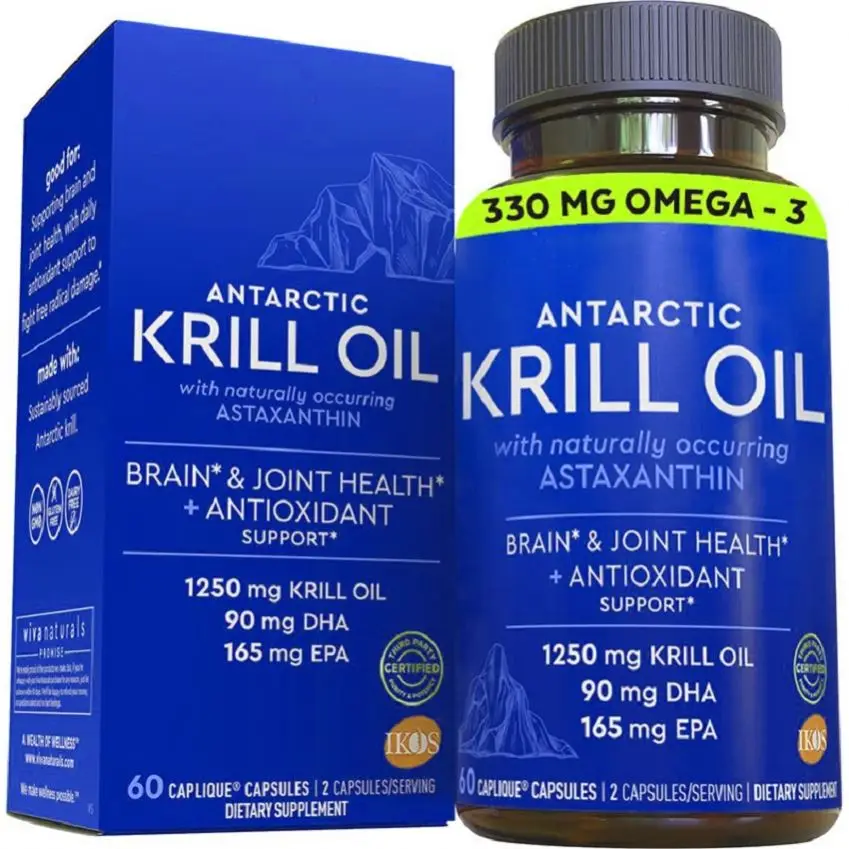 FREE SAMPLE Krill Oil Softgels 100% Pure with 3 EPA DHA Phospholipids Astaxanthin