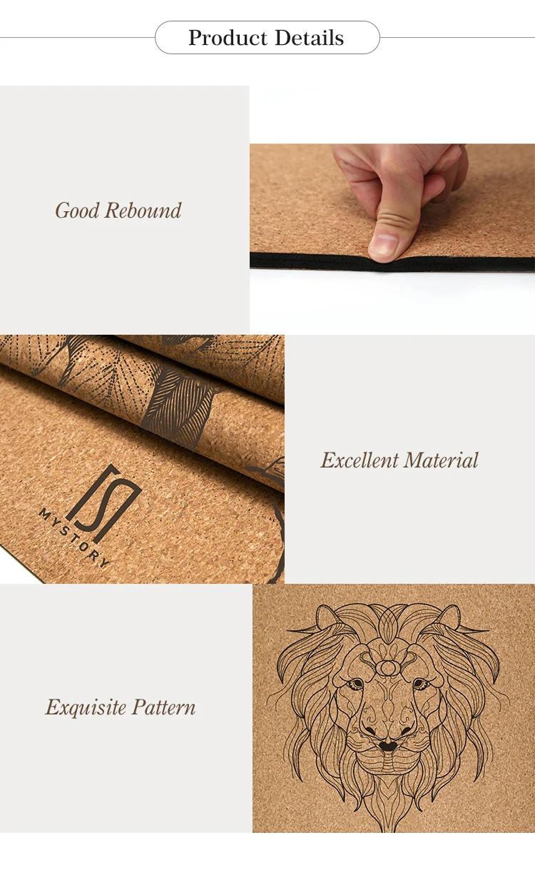 
Wholesale High Quality Bird Pattern Organic Cork Natural Rubber Yoga Mat Manufacturer 