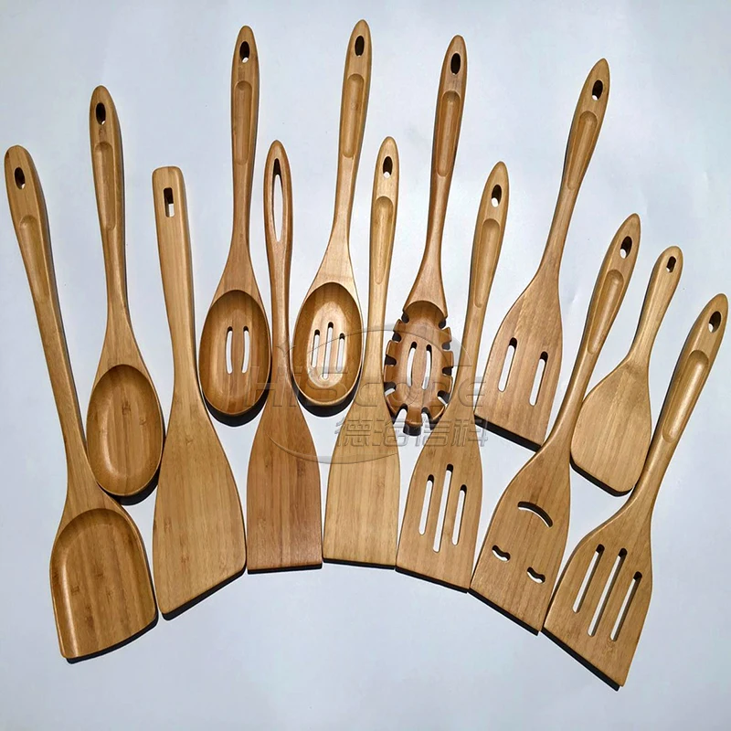natural wooden cooking kitchen accessories set bamboo utensil set