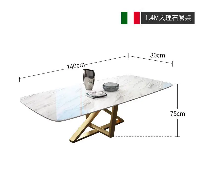 Modern luxury dining room furniture tables gold stainless marble dining table set  , cafe chairs and tables