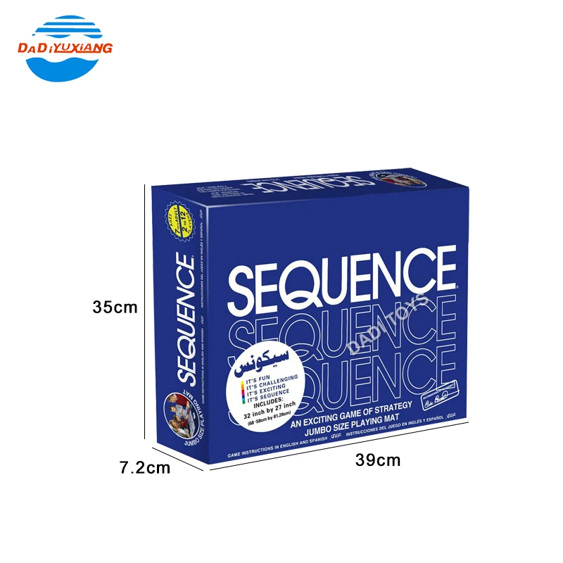 English Sequence Game Chess Multiplayer Party Board Game Poker Mat Carpet Board Game Interactive Toy