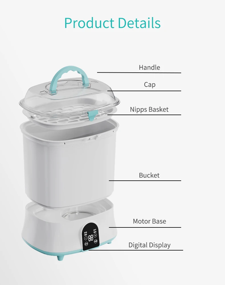 Hot sale OEM ODM Smart Feeding Bottle Steam Sterilizer Infant Bottle Sterilizer with Dryer baby milk bottle steriliser