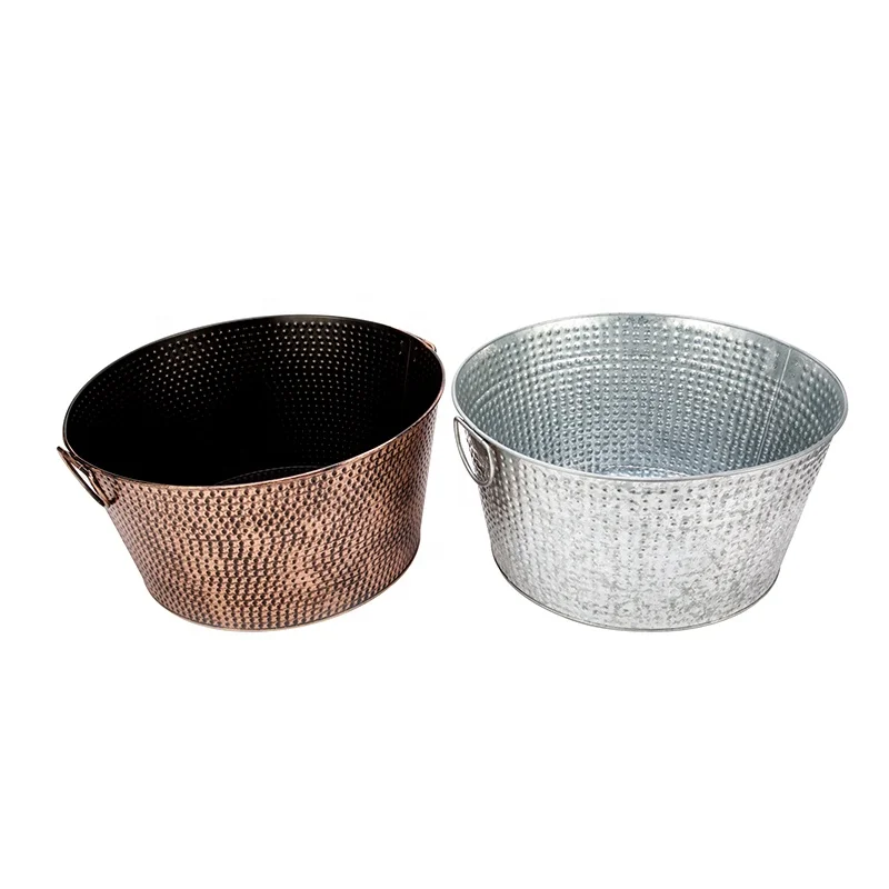 Custom Hot sale metal galvanized ice bucket beer wine cooler party beverage tub Metal Ice and Drink Bucket