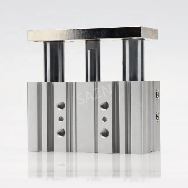 MGPM Series Slide Bearing Three-Shaft Magnetic Compact Air Pneumatic Guided Rod Cylinder