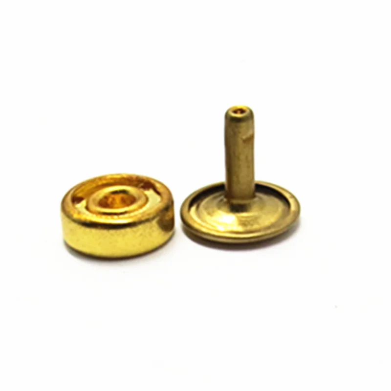 
YK1164 Factory Price Custom 10mm Metal Flat Round Head Rivet Double Caps Rivet For Handbags 
