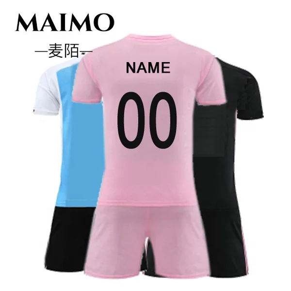 High Quality Thai  Football Jersey Supplier Men Women Kids Pink Number 10 Custom Soccer Jersey