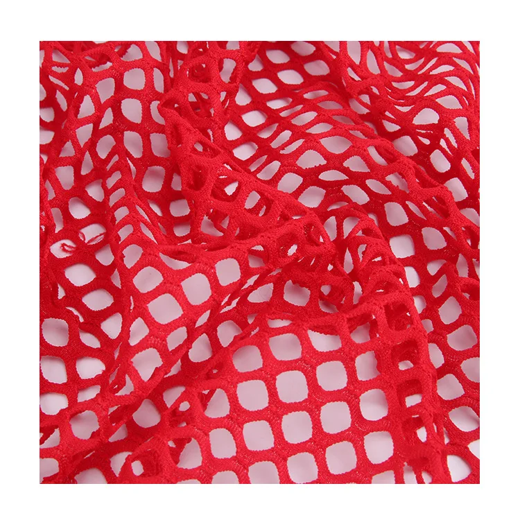 100% Polyester Weft Knitted Cut Mesh Composite Stretch Frame Plain Latin Bodysuit Fabric Boys Dance Clothing Mesh Grids Cloth