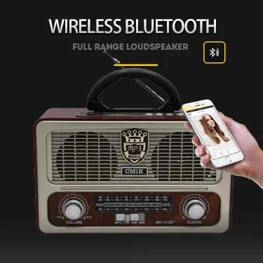 cmik MK-111BT oem new arrival grundig vinage retro old grabadora blue tooth built in speaker portable radio
