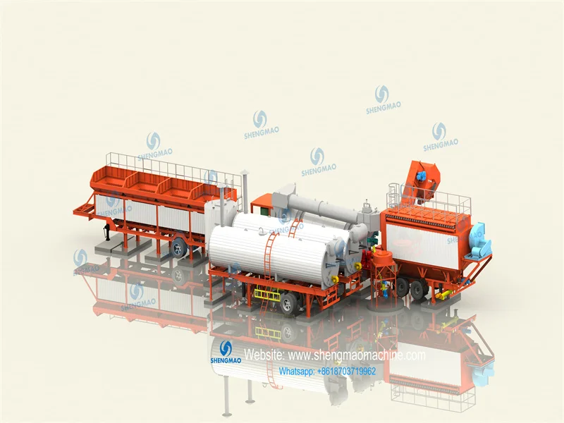 hot sale 10t 20t 40t 60t portable mini mobile hot mix asphalt mixing plant with China factory price