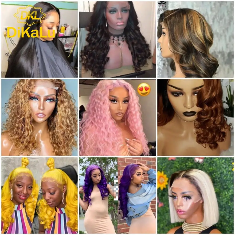 DKL Private Label Remy Brazilian Hair Glueless 99J Full Lace Wig, Blonde 99j Red Wigs, Grade 9A Human Lace Wigs For Women