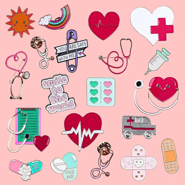 Custom 3D Carved Medical Pin Human Organs Brain Lungs Heart Brooches Doctor Nurse Medical Student Lapel Badge Enamel Pin