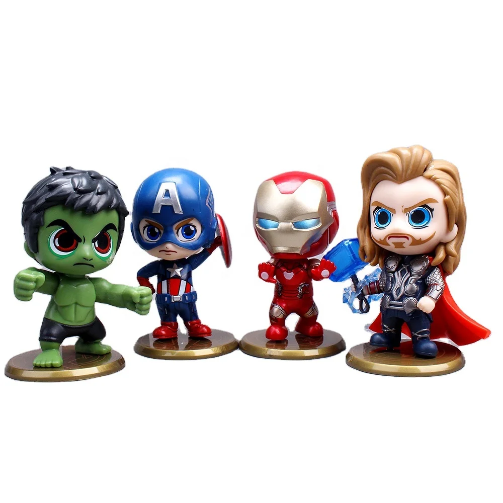 PVC  Big head Q version of the  4-piece hero ornaments Twister blind box baking decoration
