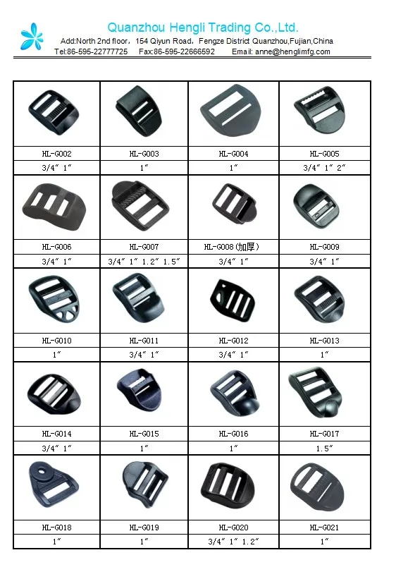 Adjustable Belt Buckle Plastic Ladder Lock Buckle