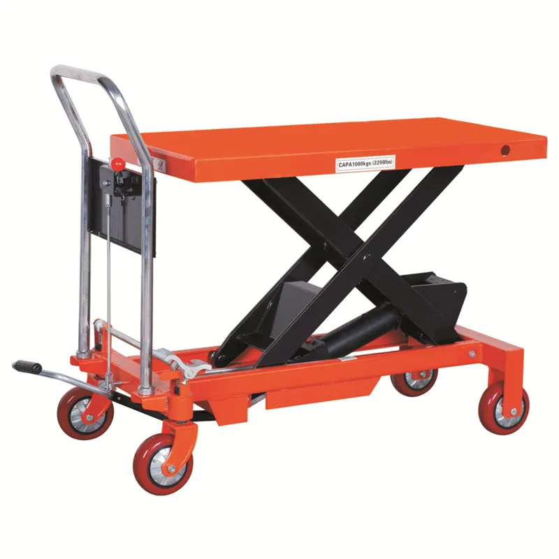 
cheap price 300kg 1000kg 2000kg heavy truck hand crank hydraulic pallet manual pump lift table 