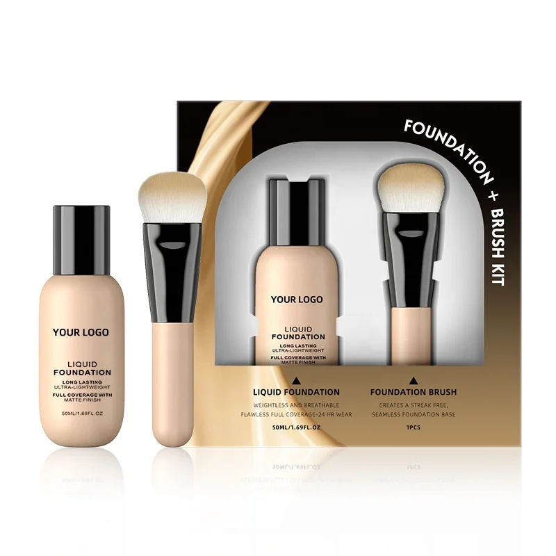 Набор для макияжа OEM 2 в 1 водостойкая кисть консилера большая Жидкая основа