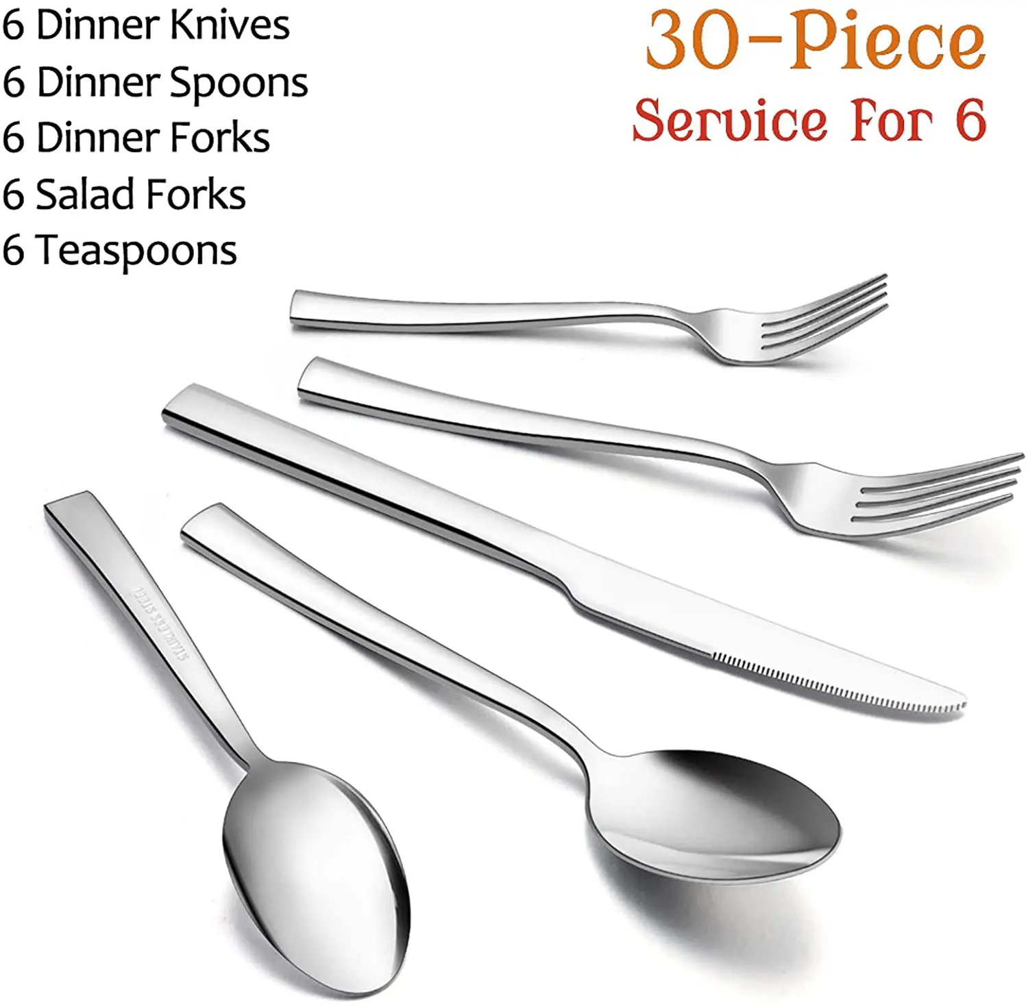 Cutlery For Home And Restaurant Stainless Steel Flatware Service For 6 30-piece Silverware Set