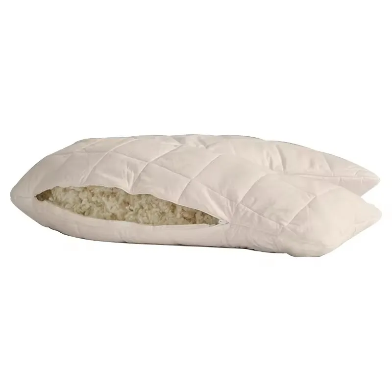 Hot Sale Custom logo Hotel quality Solid Color Cervical pillow wool pillows for sleep