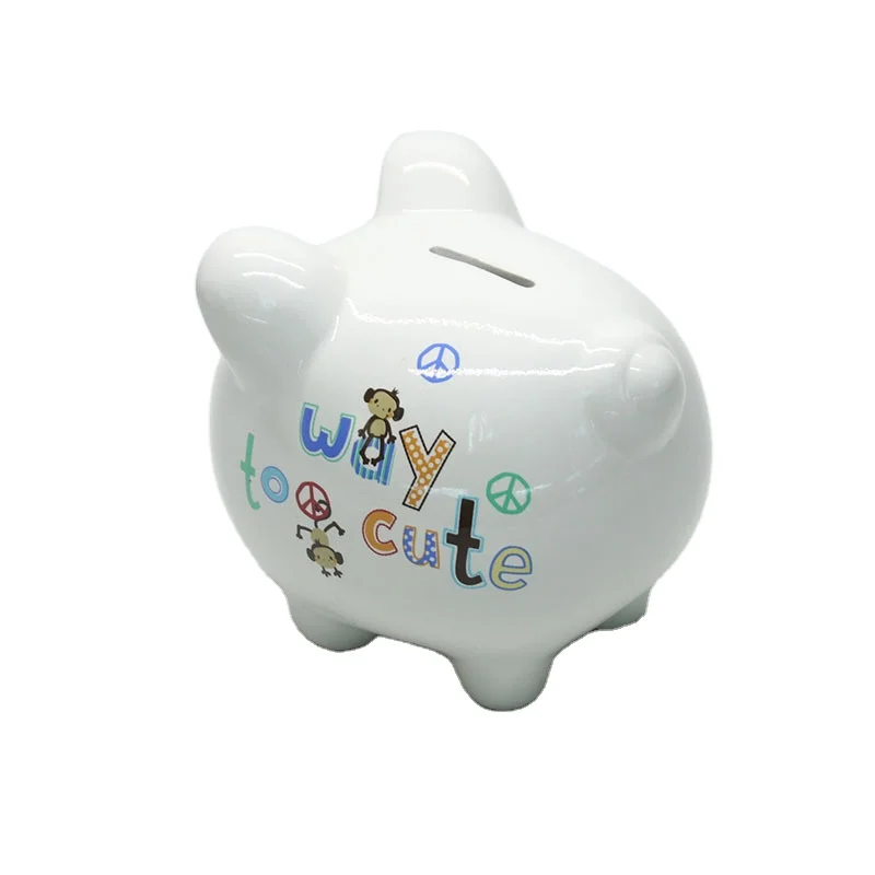 Ceramic custom piggy banks for coin storage