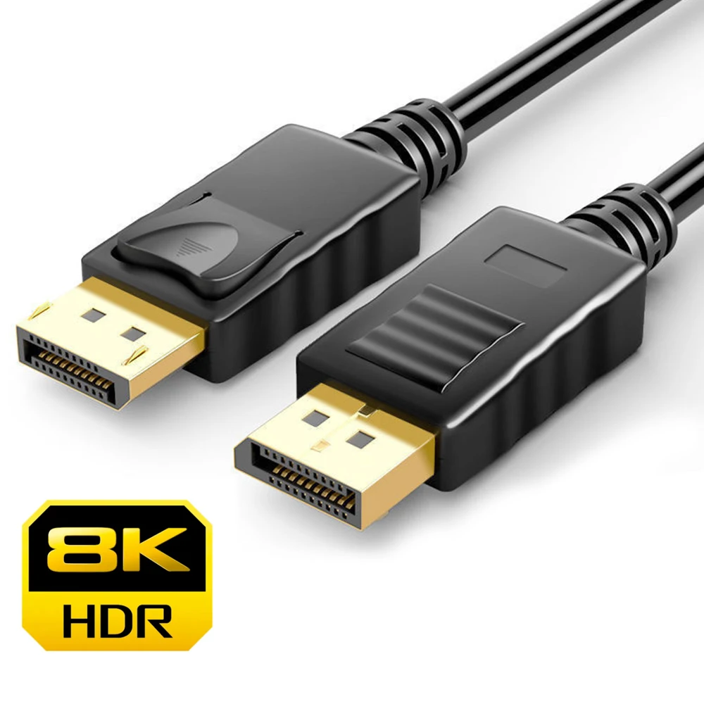 DP to DP Cable 20 Pin DisplayPort 1.4 MALE-MALE 8K Hd Audio Video Cable ODM OEM Customized Display Port CABEL