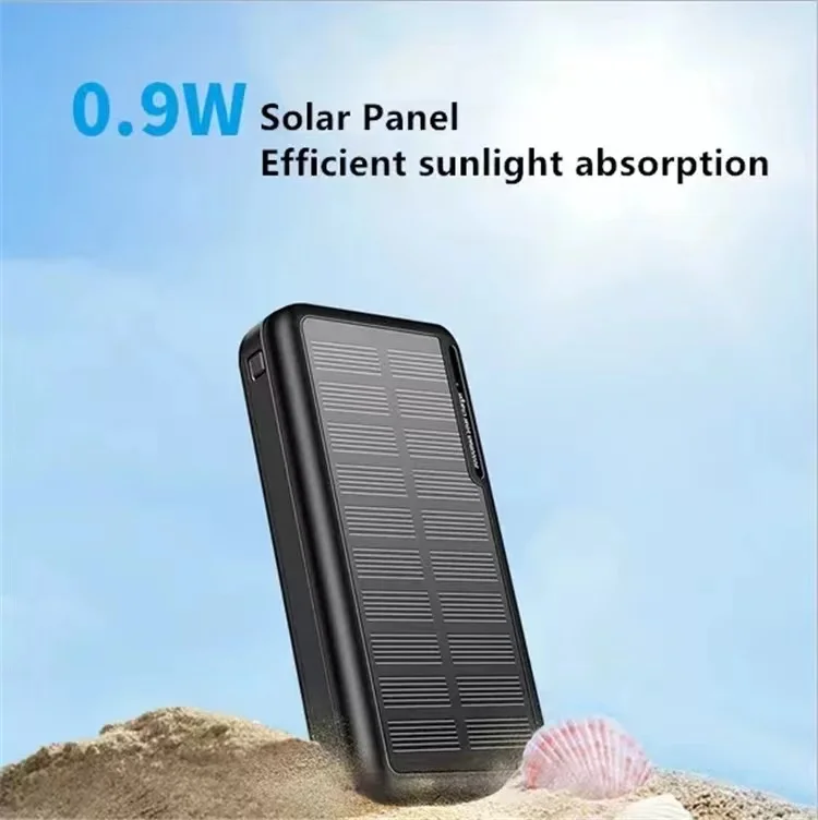 Portable 30000mah Capacity Polymer Lithium Battery Daul Usb Type-c Solar Power Bank Wth Eco Friendly Materias