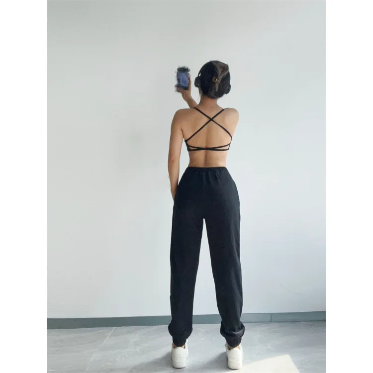 Custom Beauty Back Sexy Strap Training  Yoga Bra Sports Running Straps Sports Bra