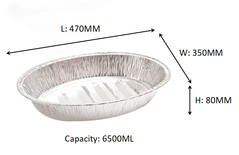 18*13*3 6500ml Christmas Rectangle Turkey Platter Durable Aluminum Foil Container with Pulp Material