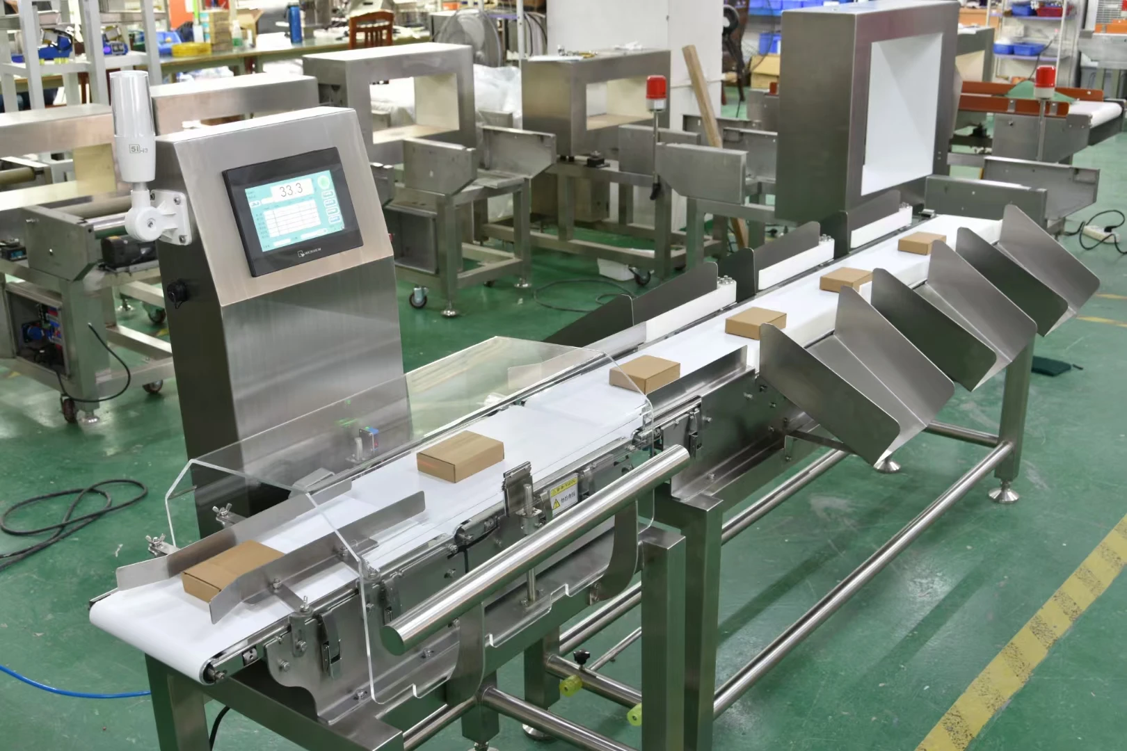 China Fish Seafood Shrimp Steak Chicken Duck Pigeon Fruit Vegetable Multi Grade Online Weighing Sorting Machine