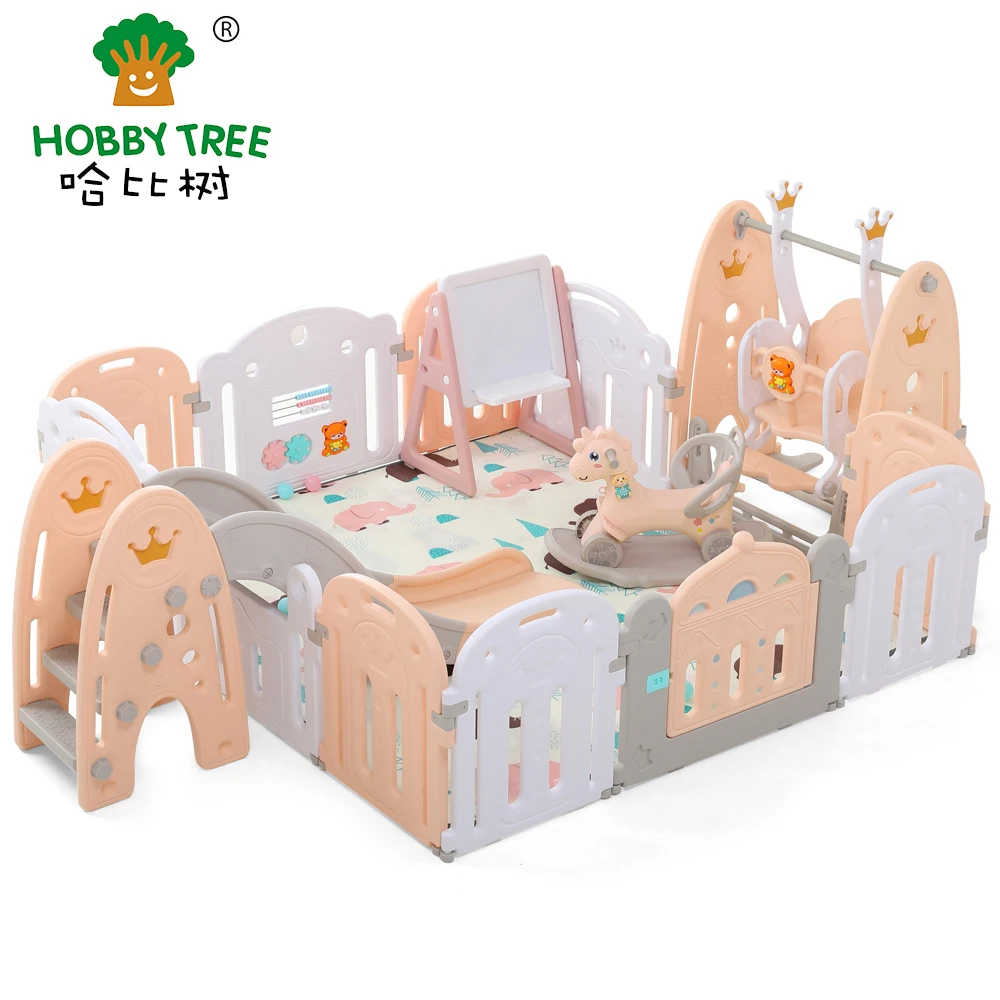 New crown style indoor kid play gard fence baby safety plastic baby playpen