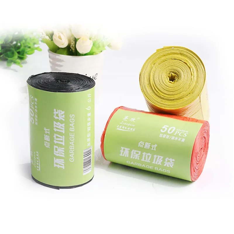 Custom Printed flat eco friendly disposable compostable smart trash bag degradable rubbish garbage bag