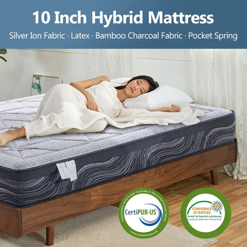 Queen King Size Wholesale Black Mattress Comfortable Luxury Soft Foam Top Layer Cooling Pocket Spring Mattress For Hotel