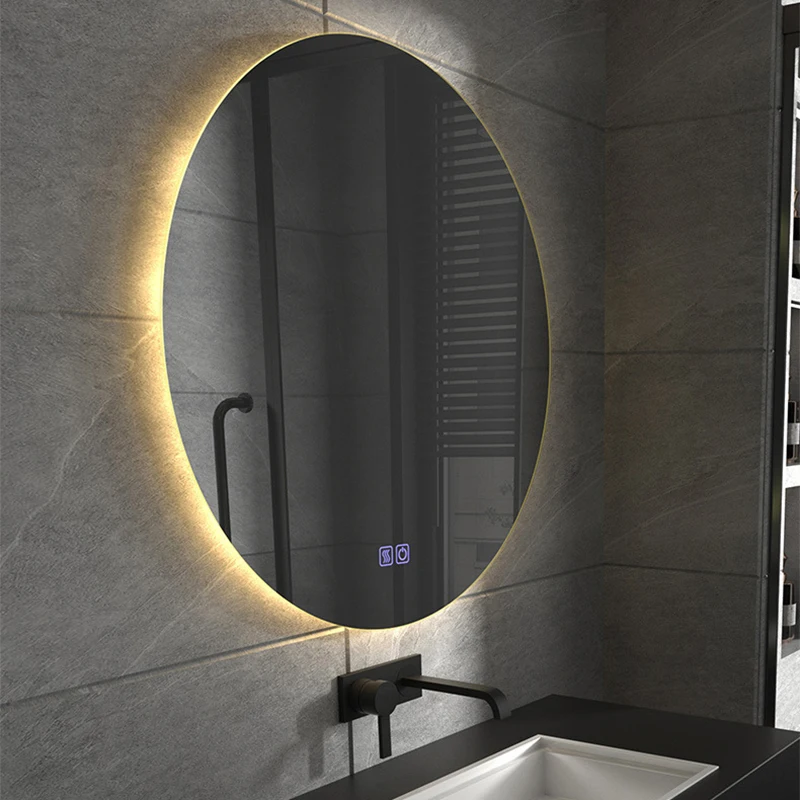 High Quality LED Smart Lighted Mirror Modern Design Bathroom Hotel Full Shower Wall Hanging Illuminated Feature Graphic Design