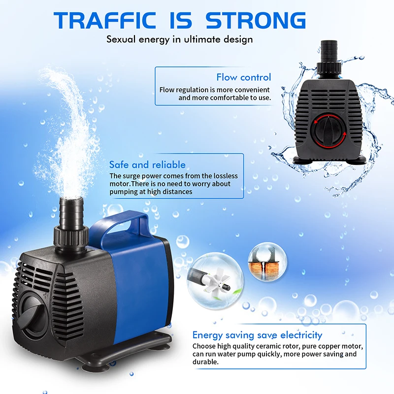 JD-8500 85W Big flow pump Multifunction Submersible Fountain Pump