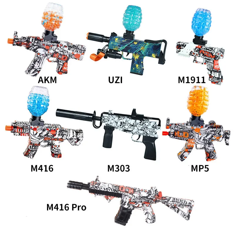 Graffiti Electric Toy Gun Children Gifts Outdoor Games Tell Water Bomb MP5 Splash Launcher Gel Gun