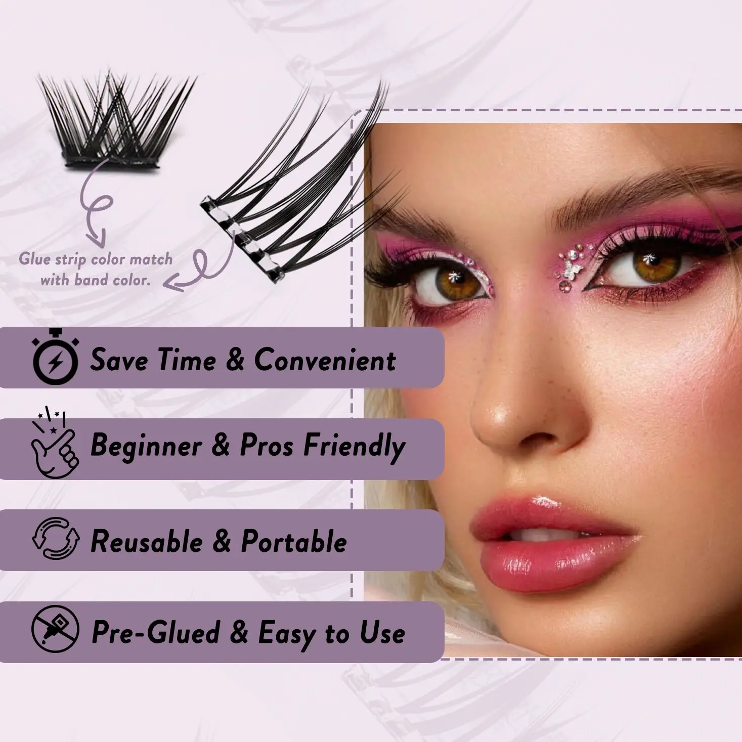 vegan pre bond lashes cluster kit wholesale  C D L curl press on lashes no glue hand made diy lash extension kit