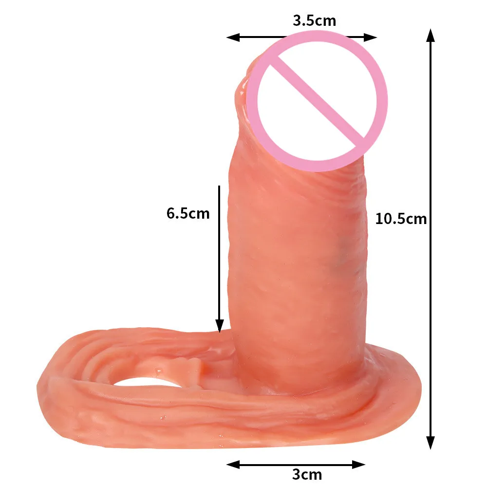 Realistic Big Thick Size Artificial Penis Reusable Silicone Penis Sleeve