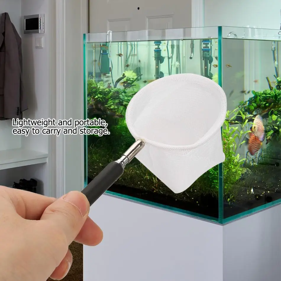 Aquarium Equipment 3D Crystal Shrimp Fishing Net Extendable Rod Small Fishing Dense Fighting Net Fish Net