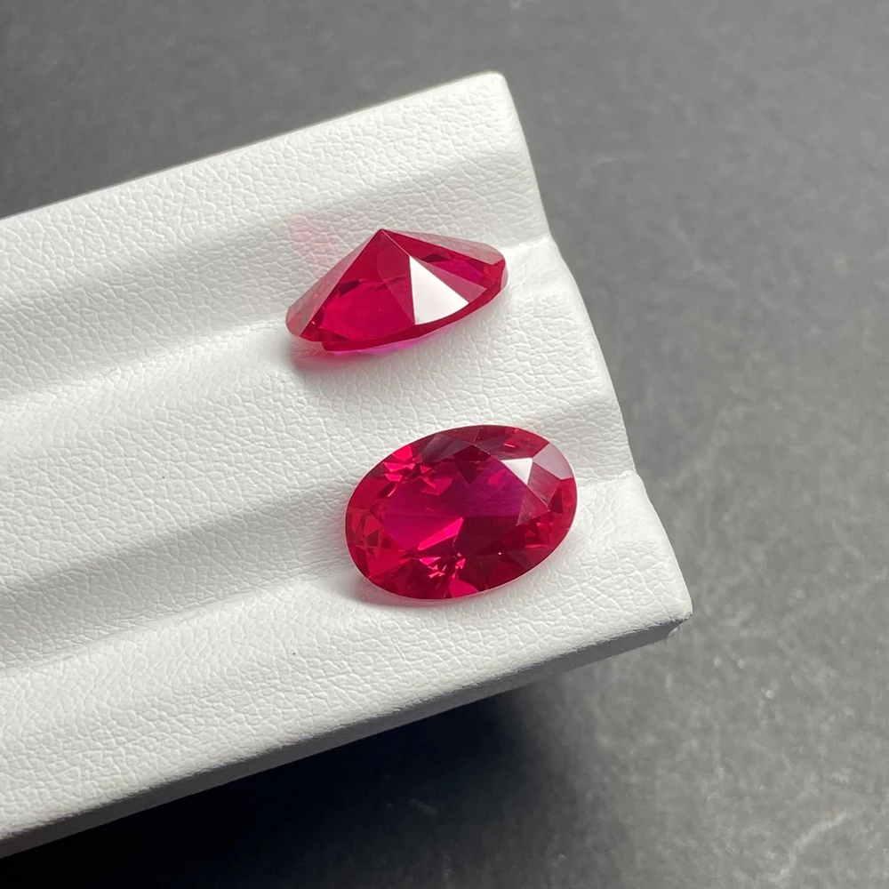 Red Corundum Stone Oval Cut 5# Corundum Ruby 4x6mm 13x18mm Gemstone Ruby Stone