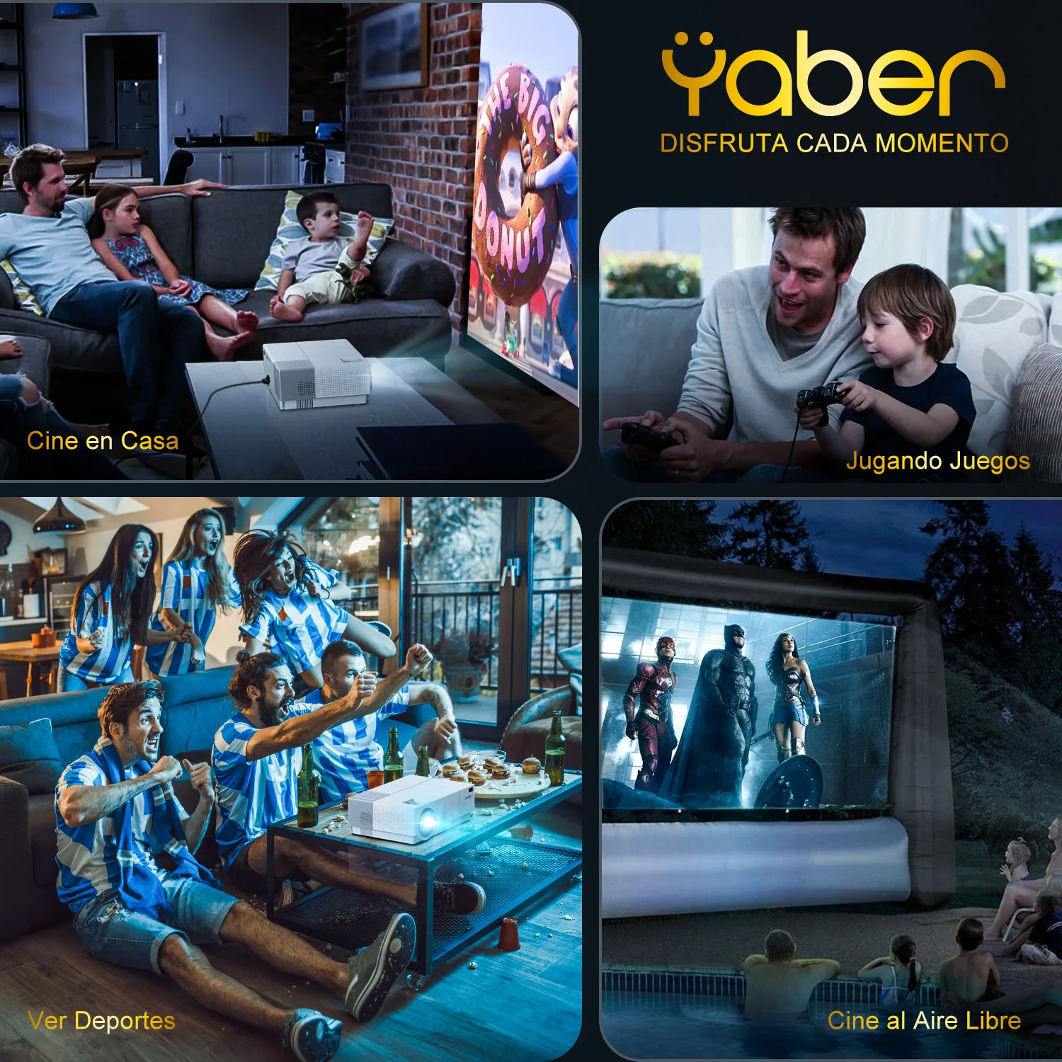  Мобильный проектор Yaber Y31 встроенный 1080P поддержка 4K 300 дюйма Hi-Fi стереозвук 4D коррекция трапецеидальных искажений ЖК светодиодный домашний