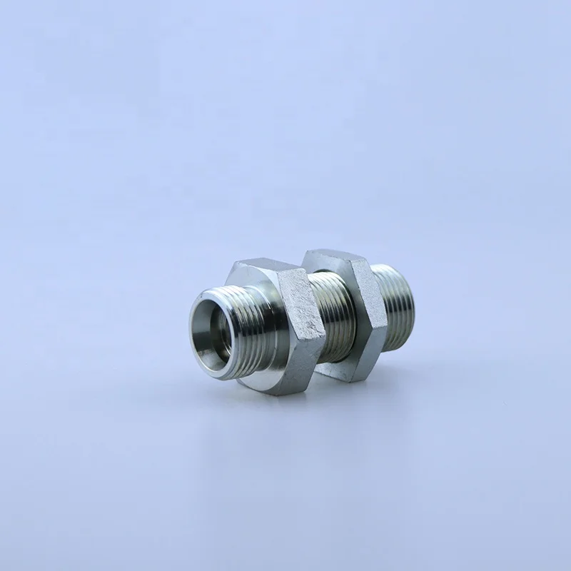 6C 6D High Pressure Stainless Steel CNC Lathe Fluid Male Thread Straight Pipe Nipples Tube Connector Hydraulic Joint