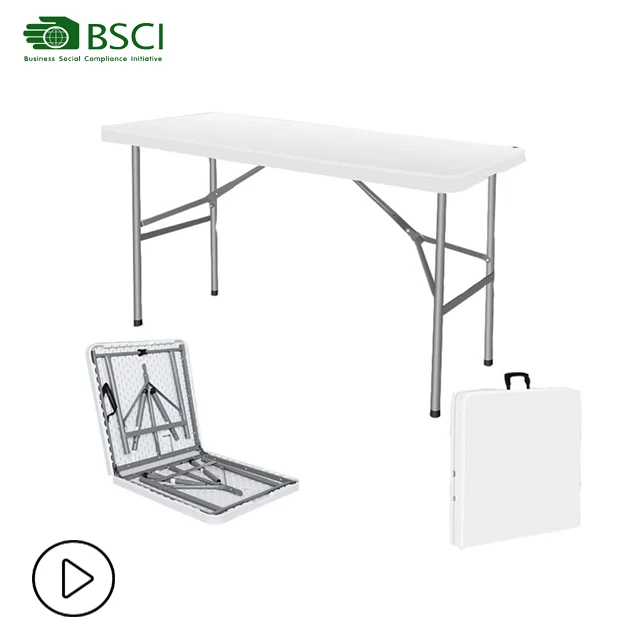 Новый дизайн конкурентоспособная цена портативный пластиковый HDPE складной стол для кемпинга пикника сада, 4 фута белый кемпинг стол для пикника