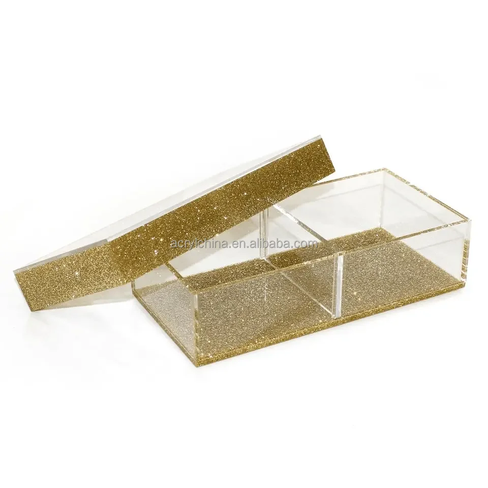 Acrylic Factory Customized Square Golden Tray High Quality Storage Display Tray Party Wedding Cake Food Tray