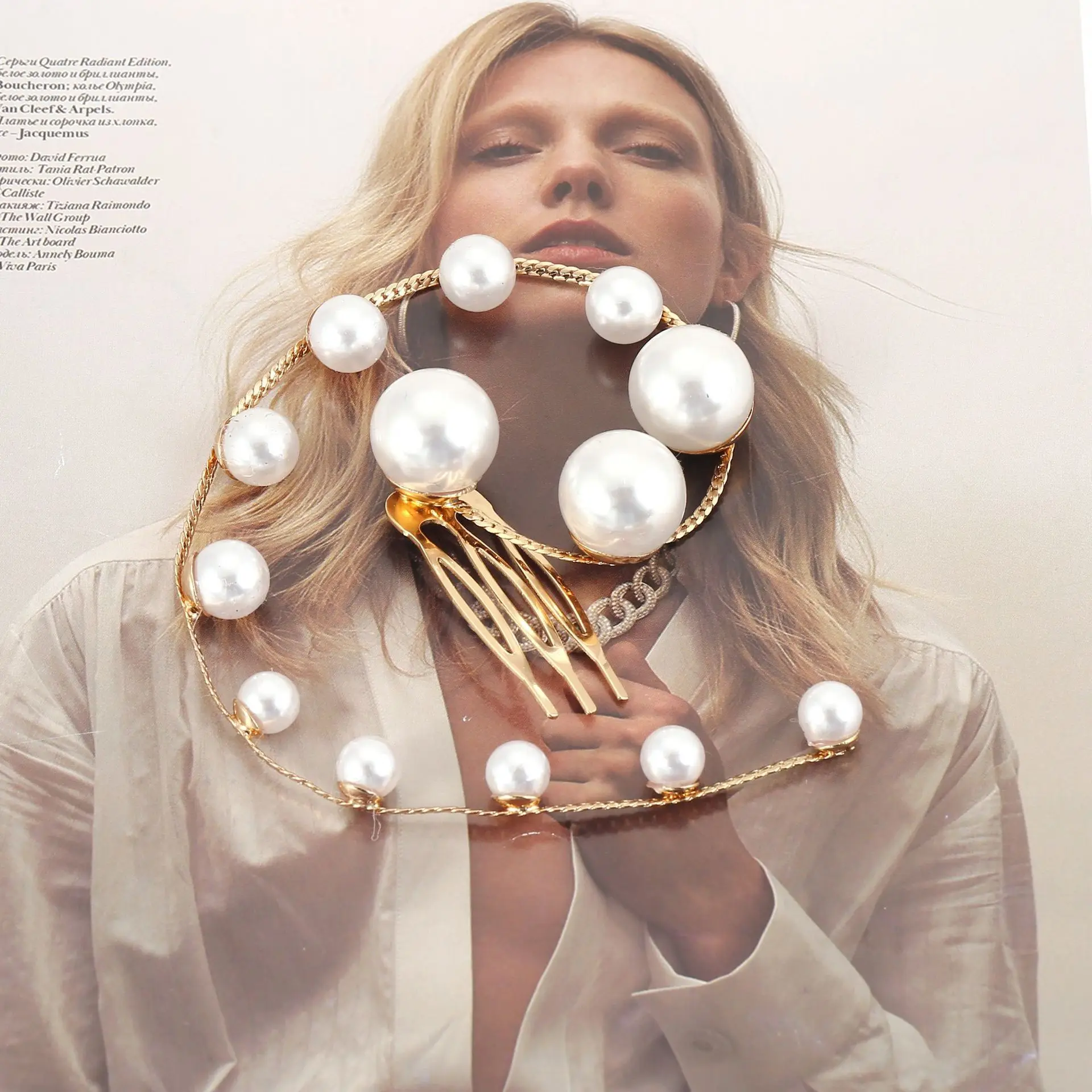 New Products Peals Hair Clips Chain Hair Extensions Hip-Hop Tassel Pearl Hair Accessories for Women