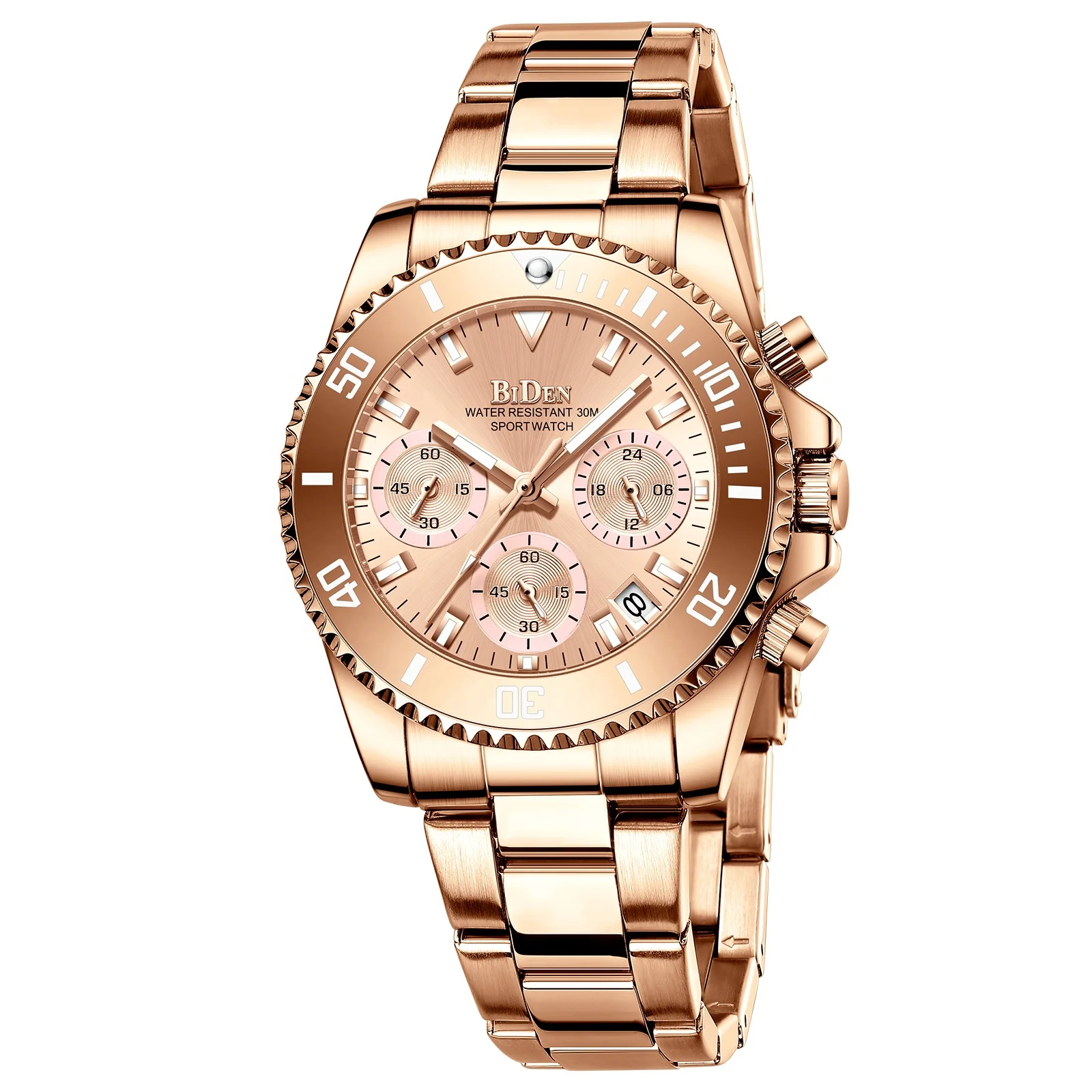 Biden fashion luxury rose gold women watch high quality water resistant stainless steel gift wrist watches for ladies
