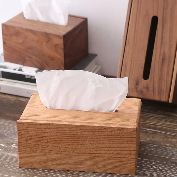 hot selling simple household living room toilet storage box wood tissue box