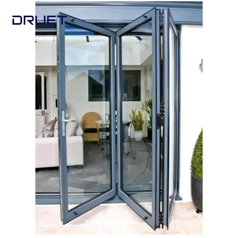 Customized aluminum vertical bifold garage doors glass folding garage door