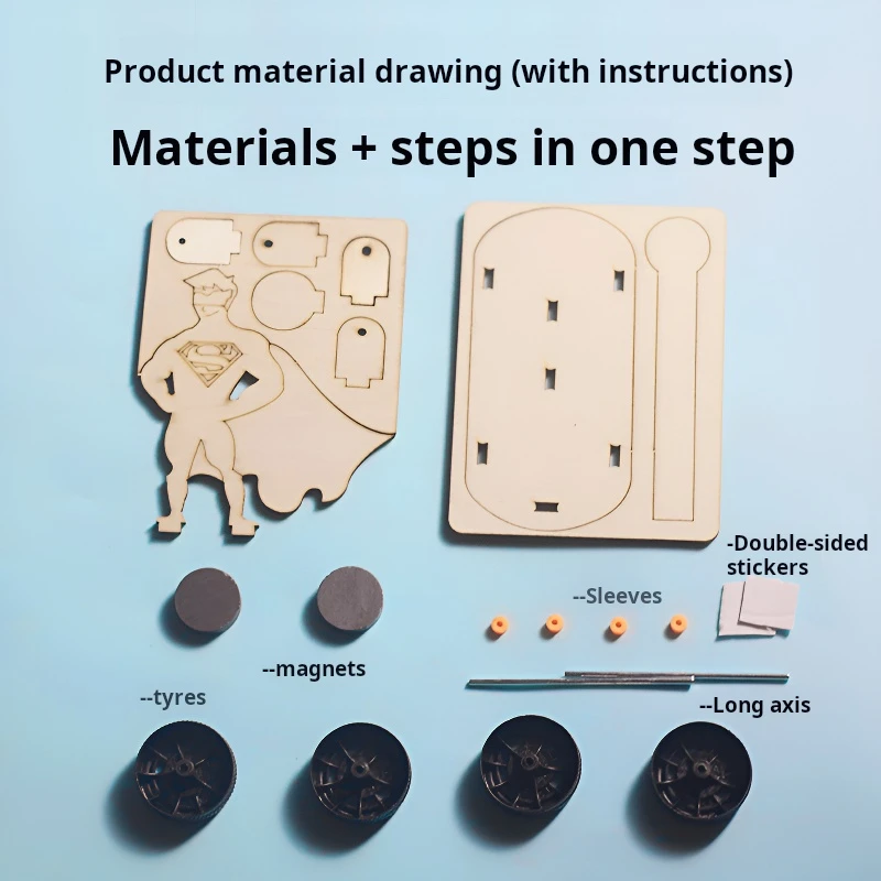 Kids High-tech Small Model Educational Toys for Children DIY Handmade Science Experiment Magnetic Car Assembled Games