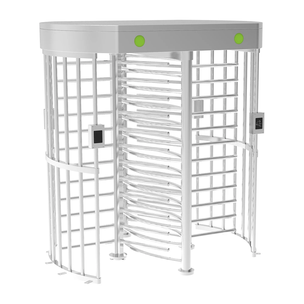Double Lane Square Full Height Turnstile Gate 304 Channel Singal Clear Servo Mechanism Single Full Height Turnstile Gate