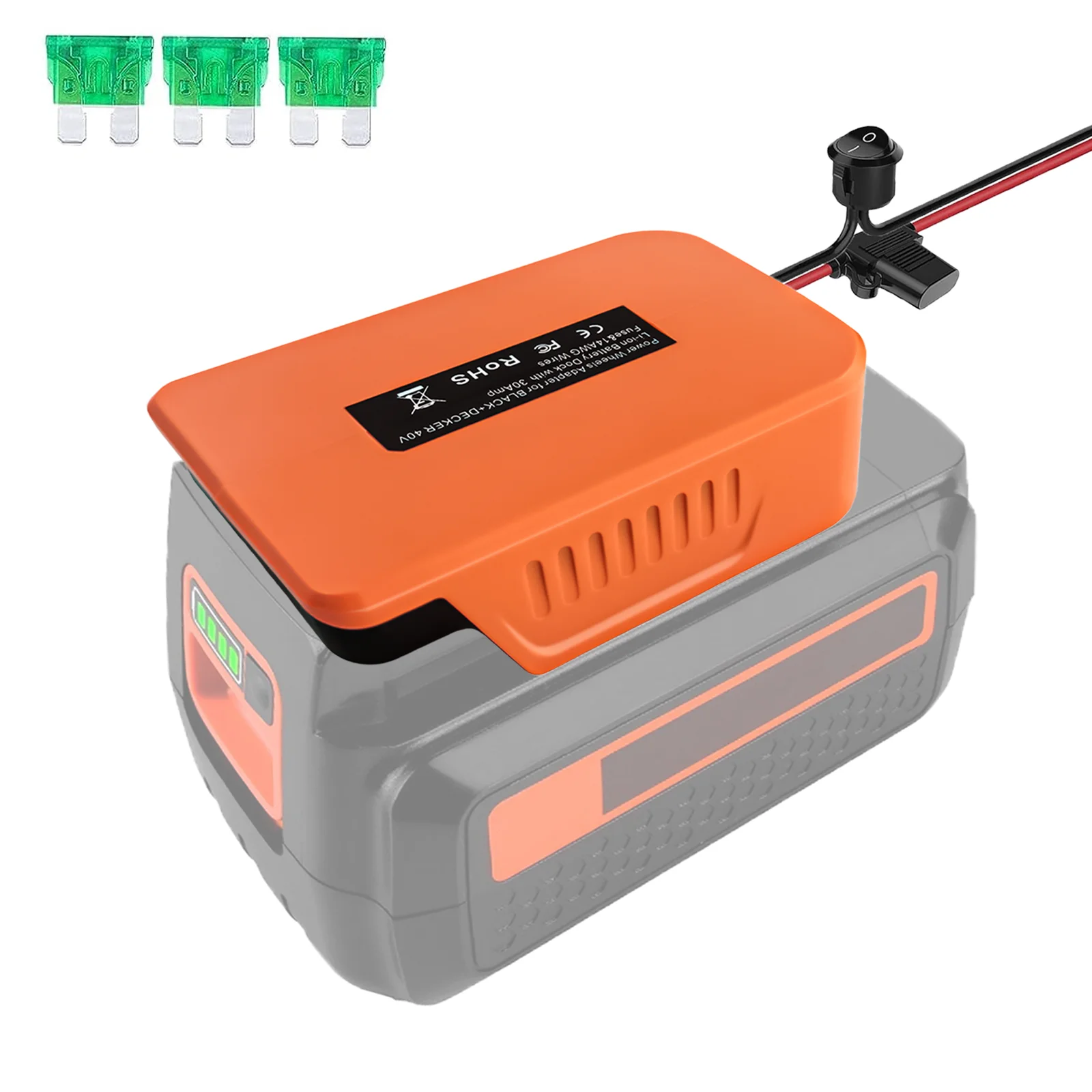 Power Wheels Adapter Battery Adapter for Black&Decker 40V Lithium Battery,for DIY Ride On Truck, Robotics,RC Toys 14 Gauge Robot