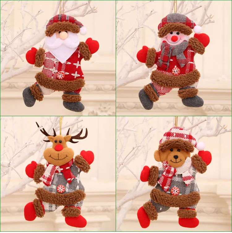 Wholesale snowman elk holiday new year santa toy ornaments hanging christmas tree pendant christmas decorations