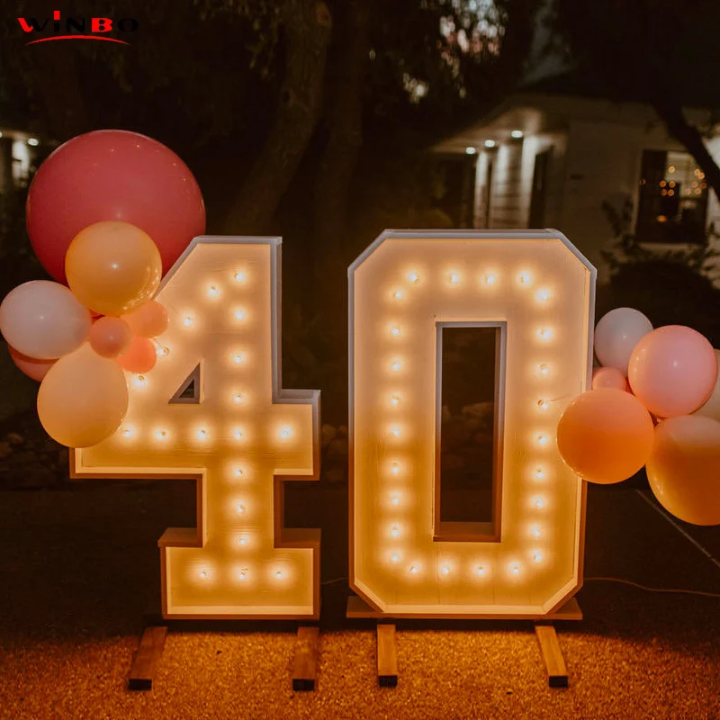  Manufacturer Customized Personalized Waterproof Numbers Sign Led Light Up lights Marquee